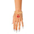 Statement Red Locked Heart Bracelet Stylish Fashion Jewelry Accessory
