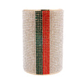 Rhinestone Striped Cuff Bracelet Trendy Statement Jewelry Accessory