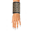 Statement Cuff Bracelet Greek Key Glamour Gold and Black Stylish Jewelry