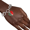 Bracelet Silver Lining Heart Toggle Stylish Jewelry Accessory