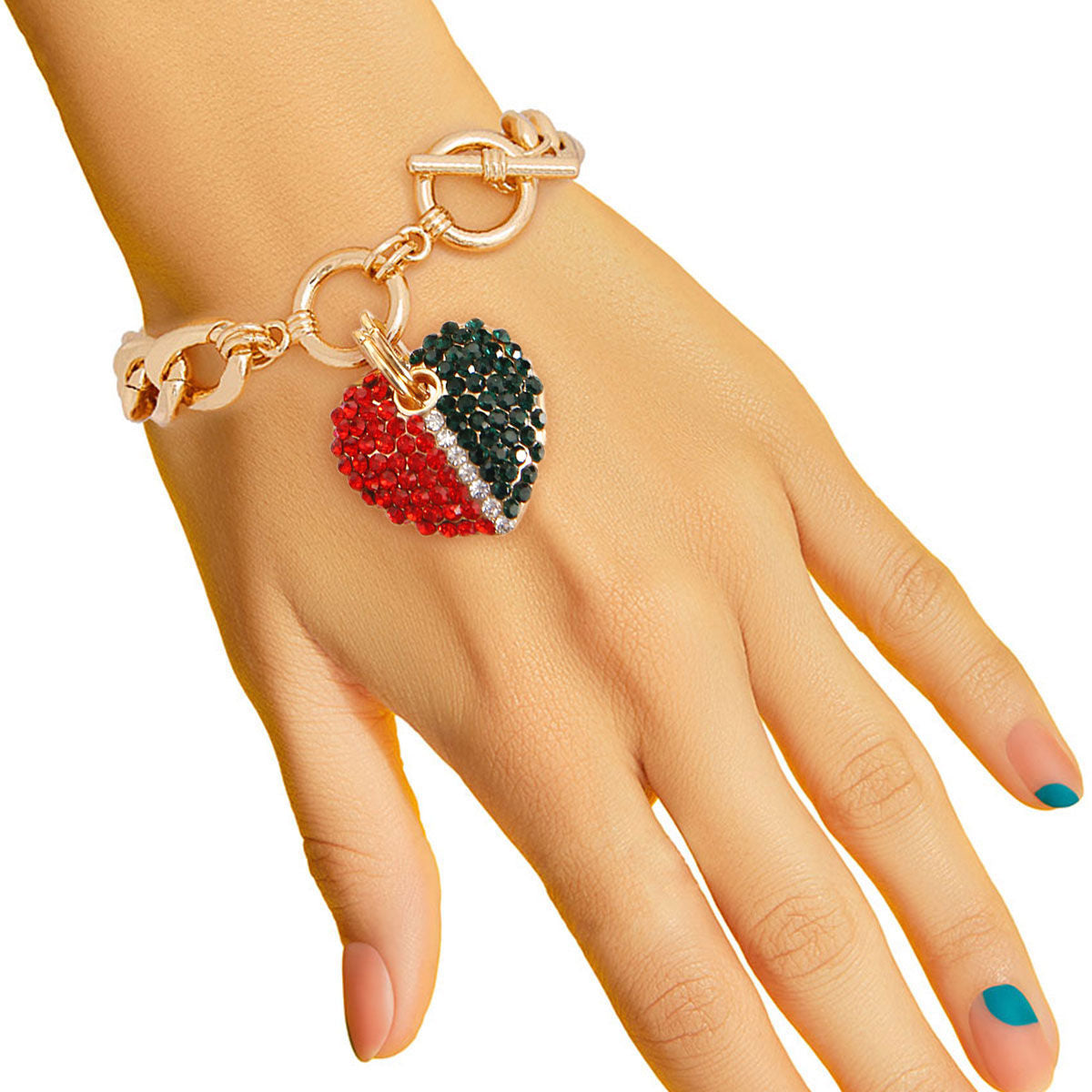 Heart Toggle Bracelet Golden Embrace Stylish Statement Jewelry