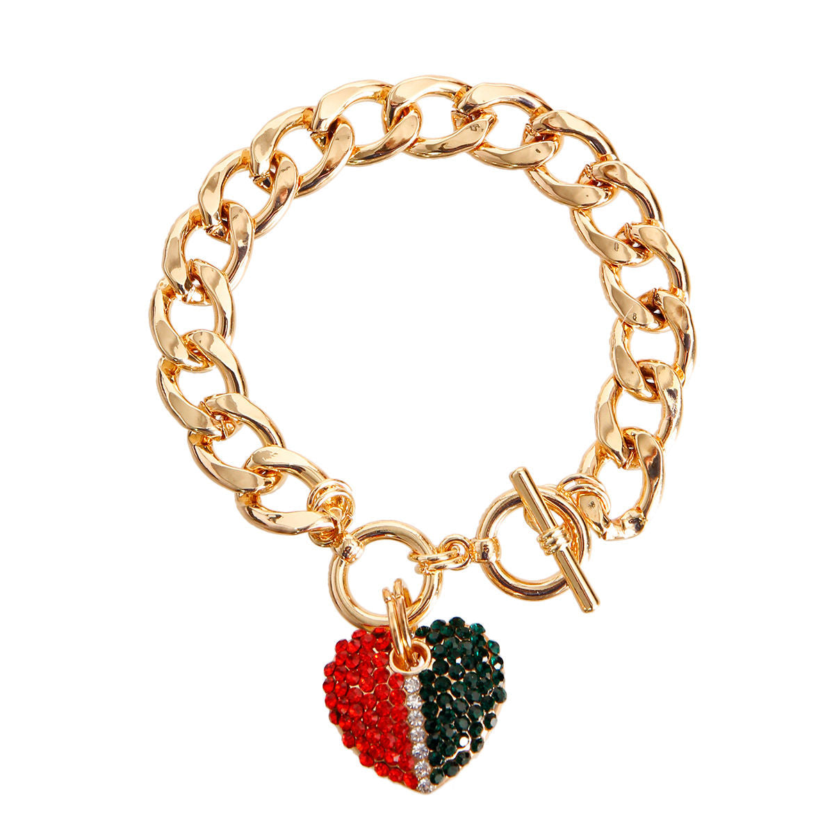 Heart Toggle Bracelet Golden Embrace Stylish Statement Jewelry