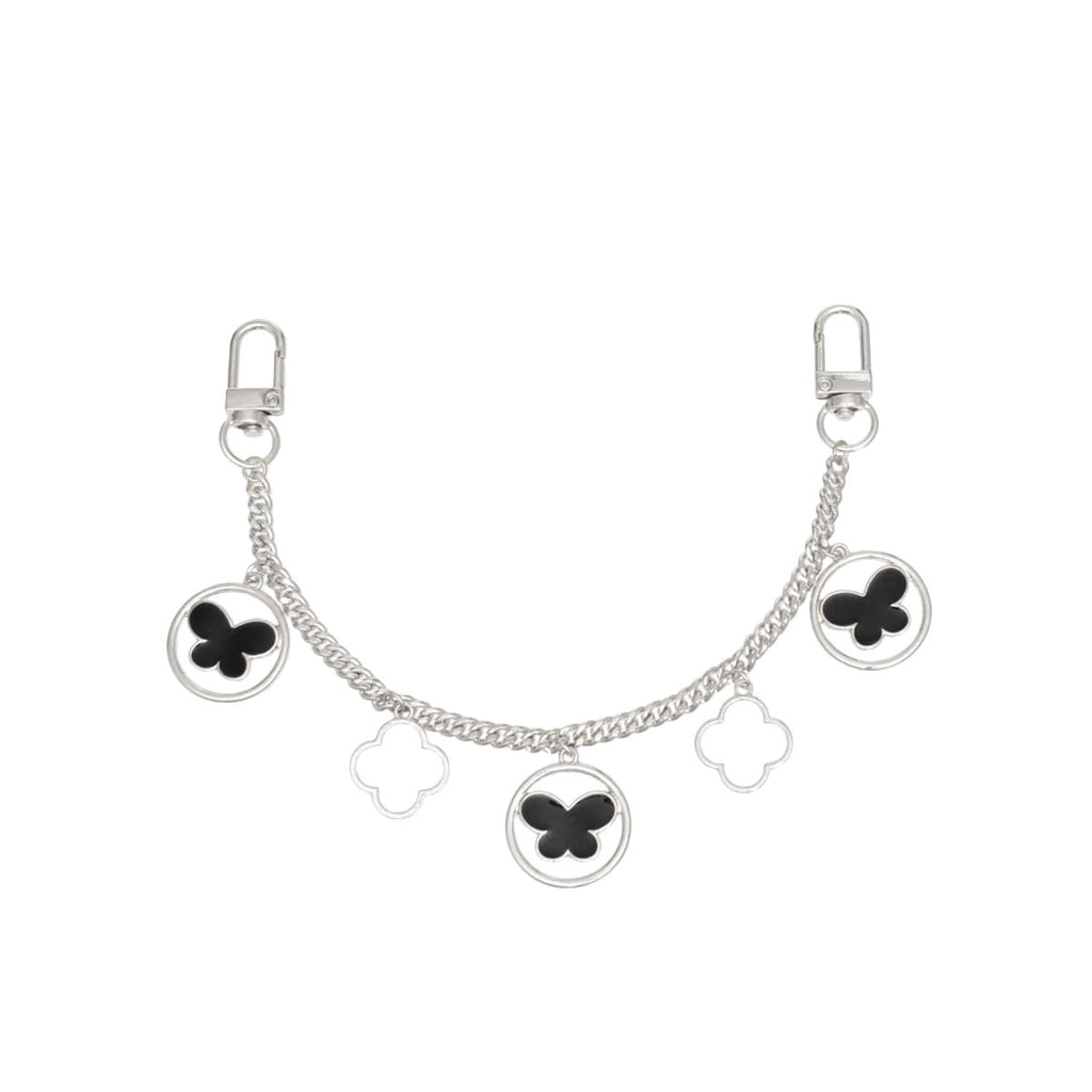 Bag Chain with Silver and Black Butterfly Detail for Women – Trendy Fashion Accessory