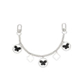 Bag Chain with Silver and Black Butterfly Detail for Women – Trendy Fashion Accessory