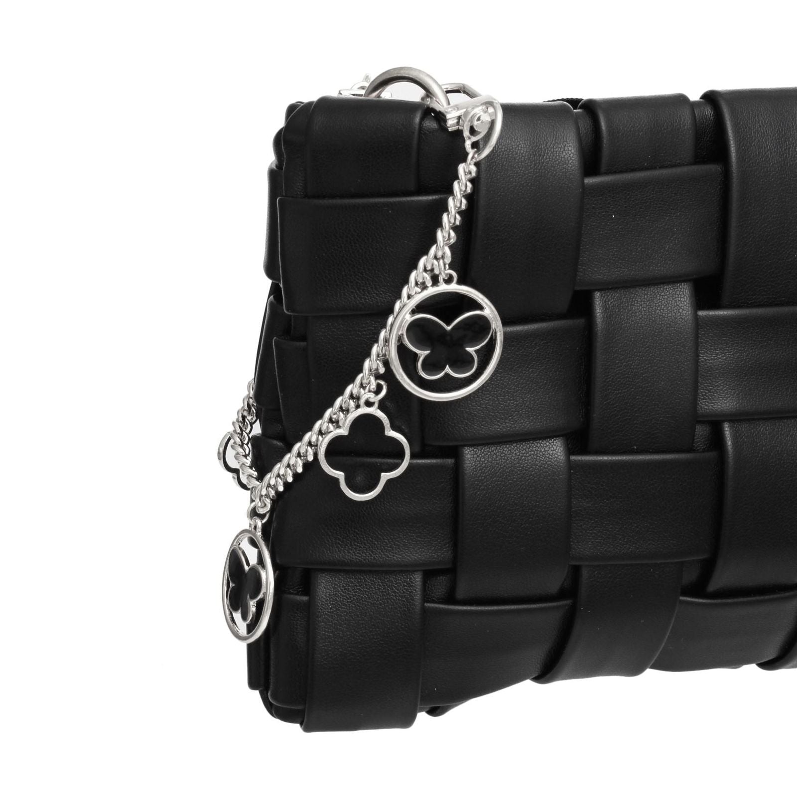 Bag Chain with Silver and Black Butterfly Detail for Women – Trendy Fashion Accessory