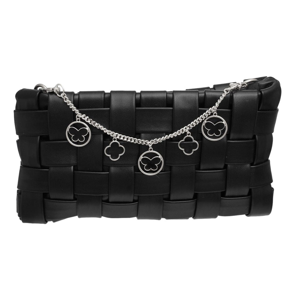 Bag Chain with Silver and Black Butterfly Detail for Women – Trendy Fashion Accessory