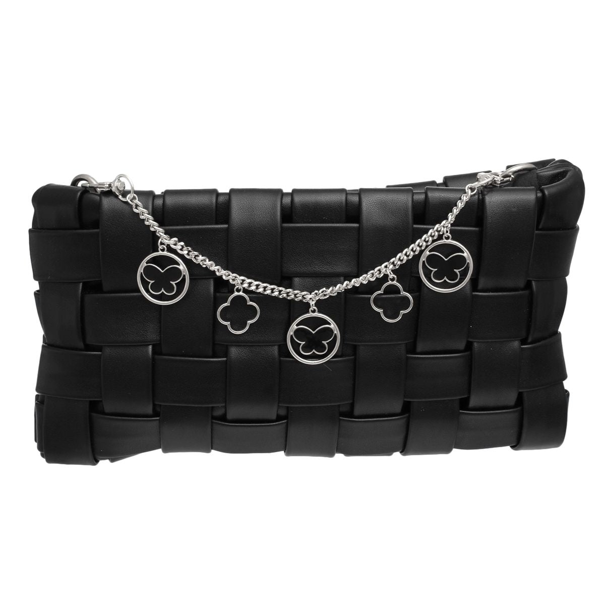 Bag Chain with Silver and Black Butterfly Detail for Women – Trendy Fashion Accessory