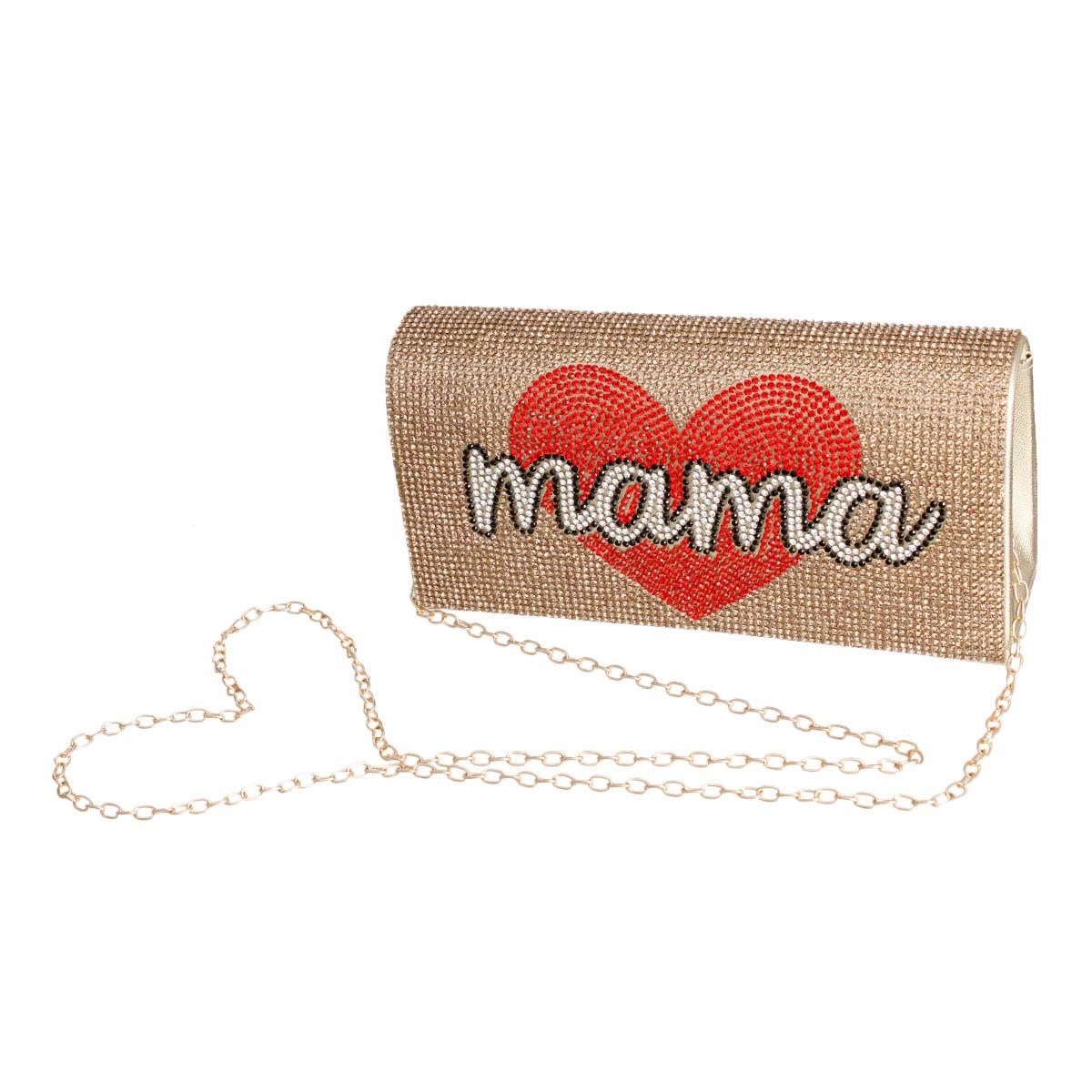 Fashion Handbag Gold Mama Flap Clutch Stylish Chic Accessory