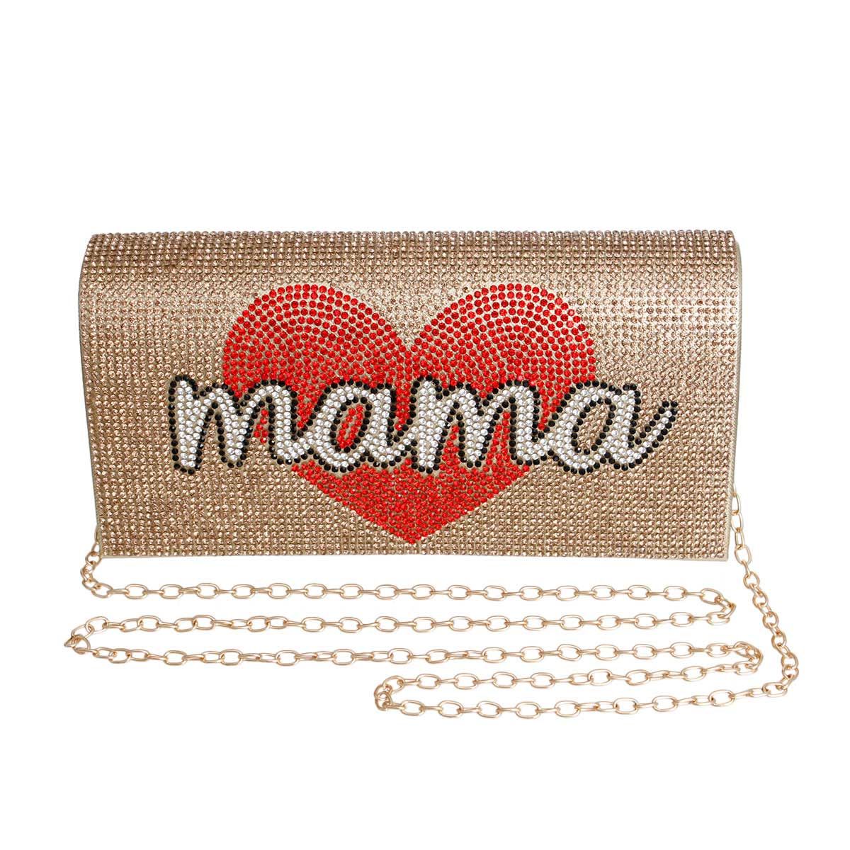 Fashion Handbag Gold Mama Flap Clutch Stylish Chic Accessory