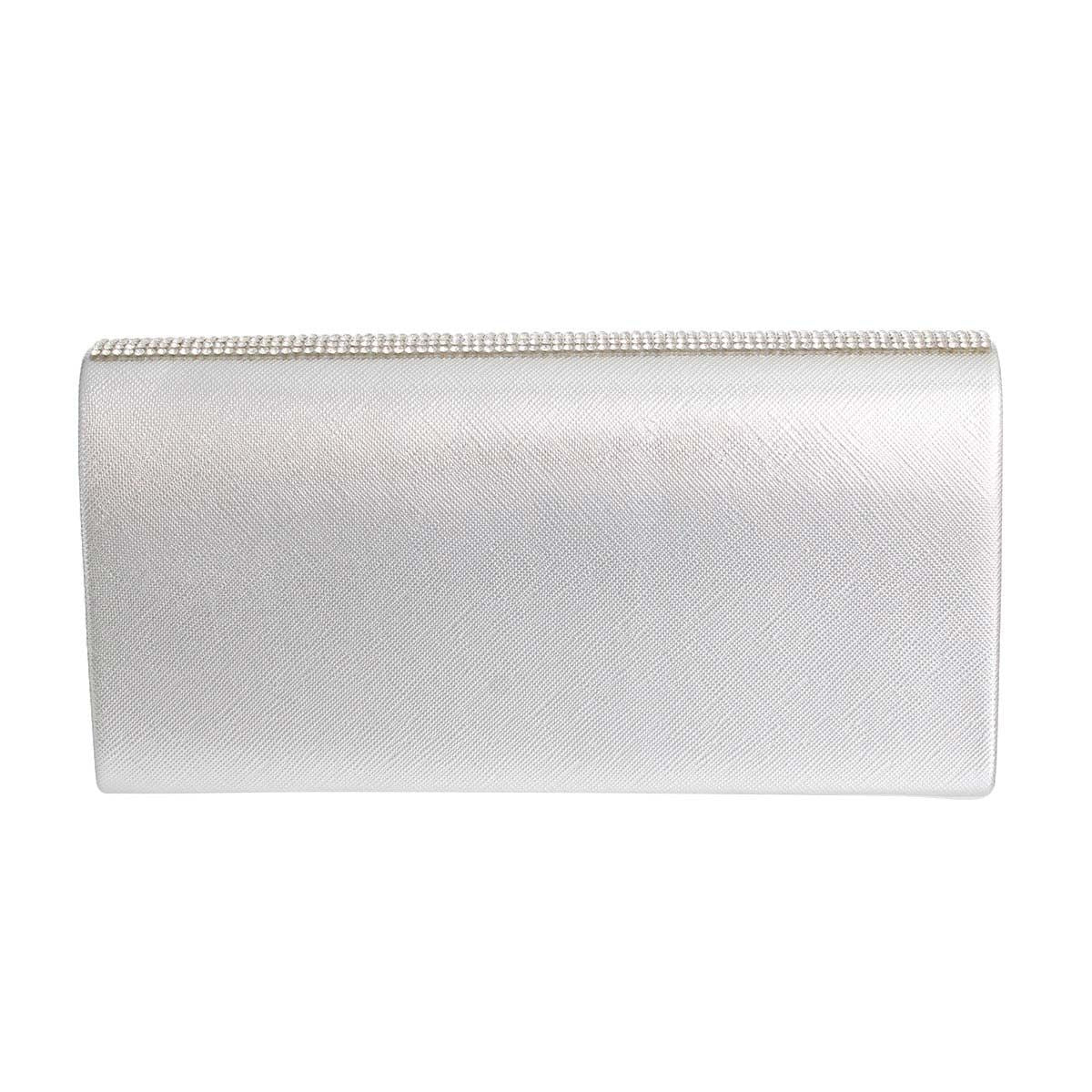 Fashion Handbag Silver Flap Clutch Designer Lipstick Stylish Chic