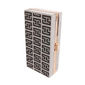 Hardcase Clutch Silver and Black Greek Key Stylish Fashion Accessory