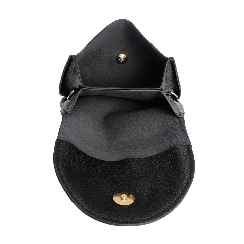 Beaded Phone Crossbody with Black Fleur de Lis – Stylish Statement Accessory