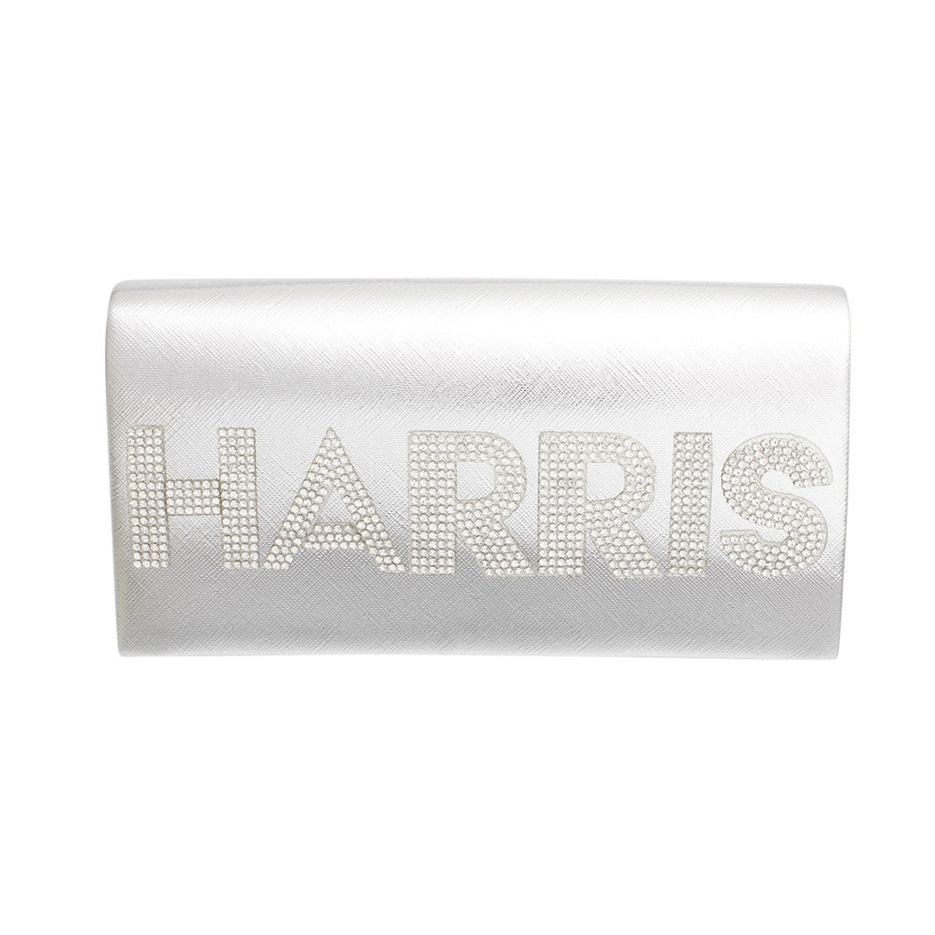 Women’s Silver Harris Campaign Clutch Bag Stylish Fashion Handbag