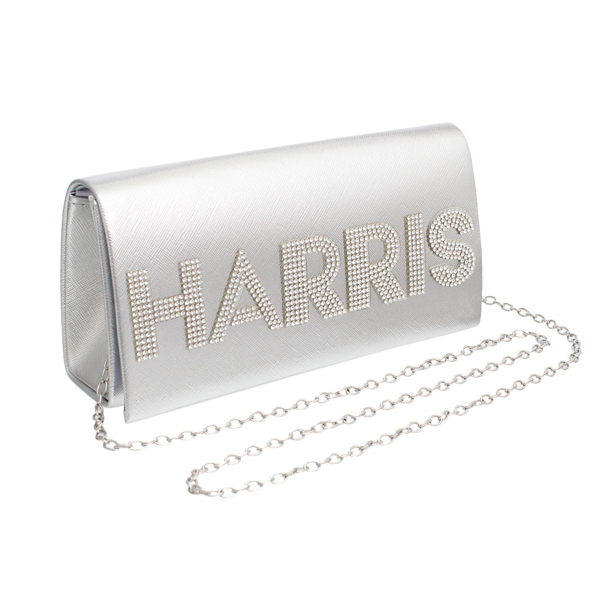 Women’s Silver Harris Campaign Clutch Bag Stylish Fashion Handbag