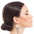 Steer Hoop Earrings with Gold Rhinestones – Stylish Statement Jewelry