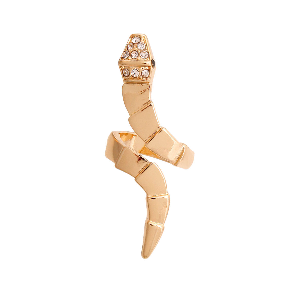 Statement Gold Graduated Wrap Snake Ring Stylish Fashion Jewelry Accessory