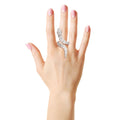 Statement Silver Graduated Wrap Snake Ring Stylish Fashion Jewelry