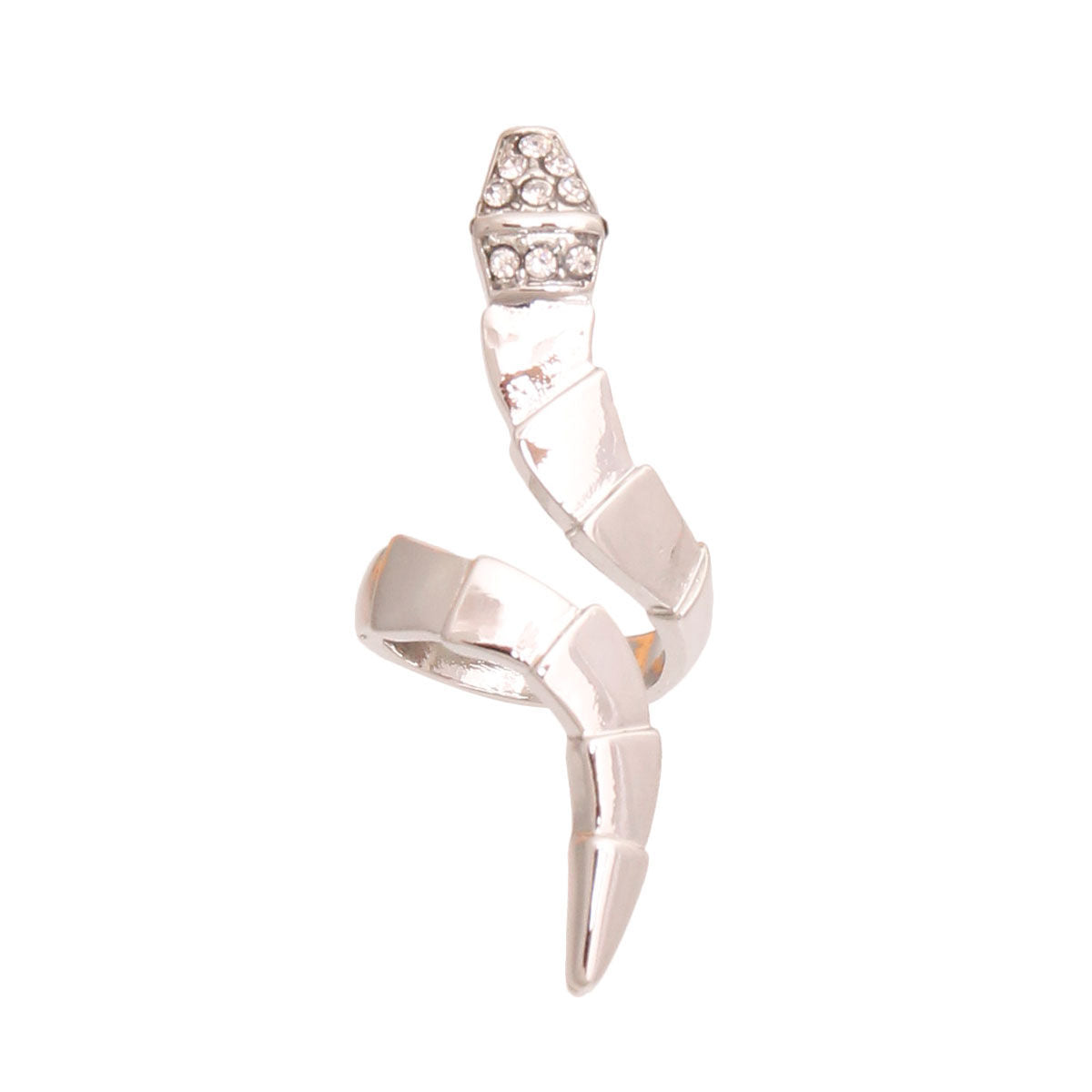Statement Silver Graduated Wrap Snake Ring Stylish Fashion Jewelry