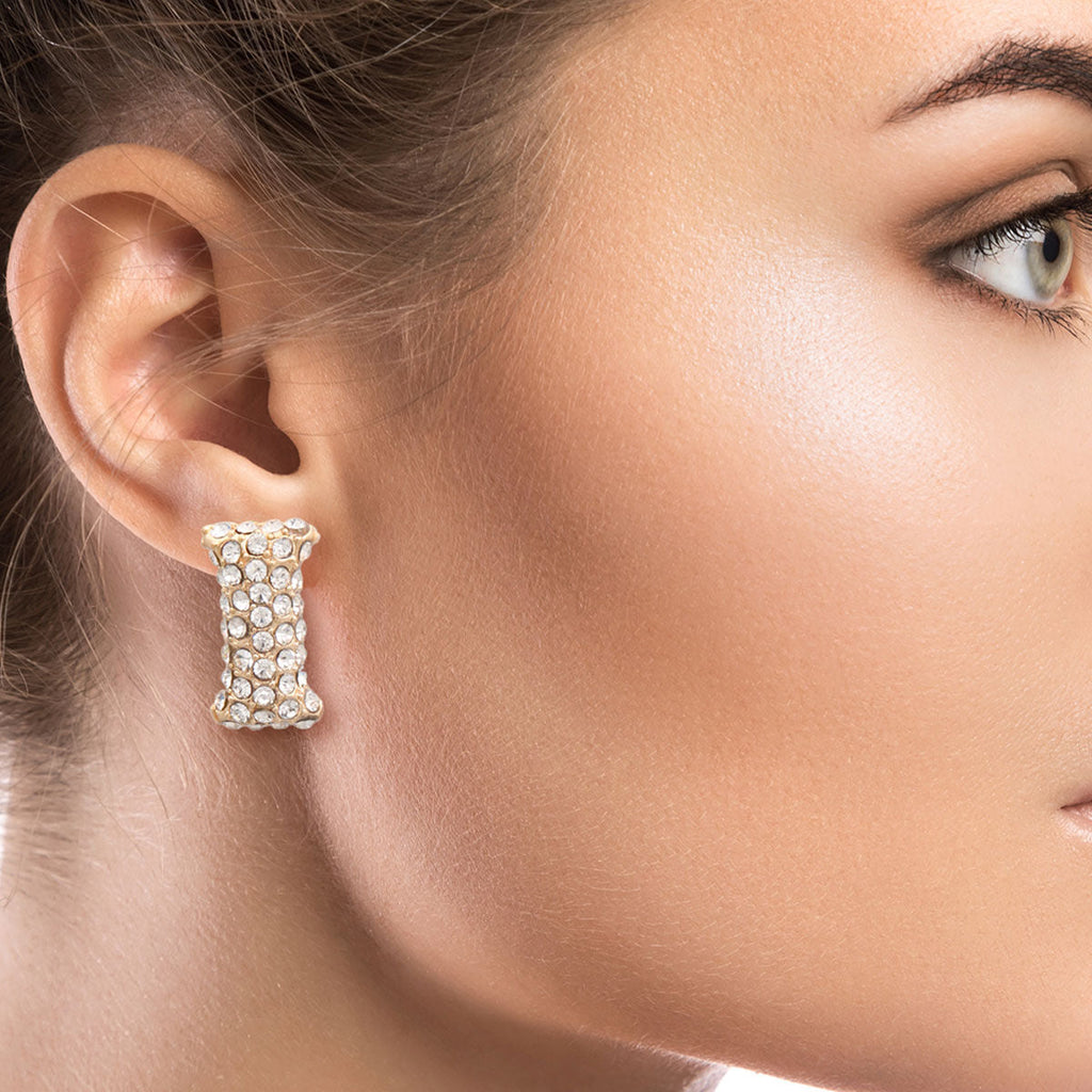 Rhinestone Stud Earrings I Initial Trendy Fashion Jewelry