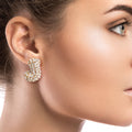 Rhinestone Stud Earrings J Initial Stylish Fashion Jewelry
