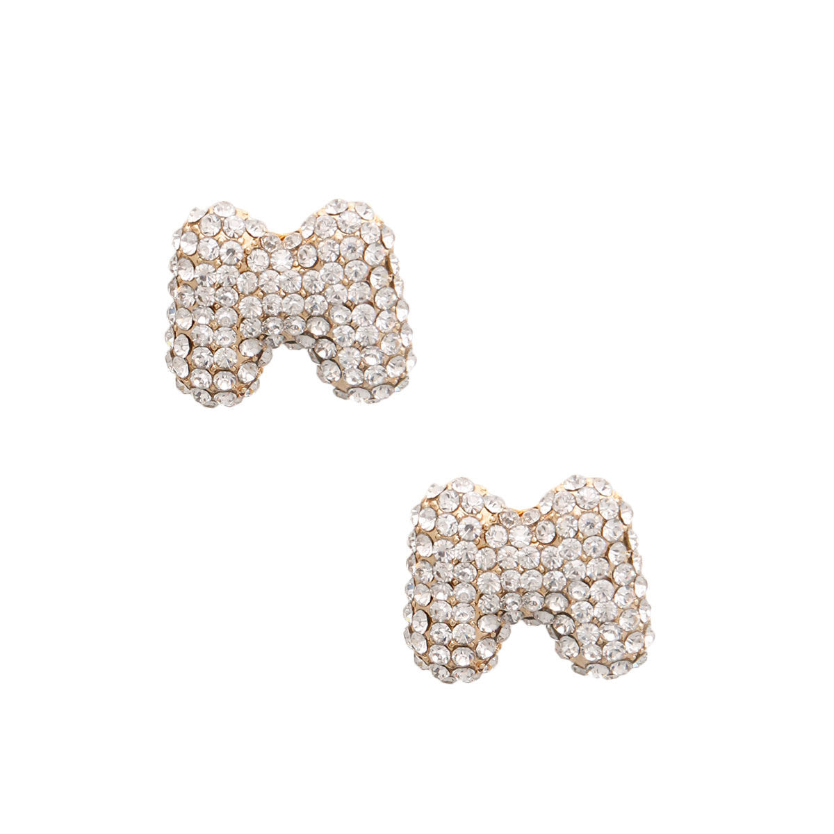 Rhinestone Stud Earrings M Initial Trendy Fashion Jewelry