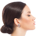 Silver Rhinestone Stud Earrings Stylish Fashion Jewelry