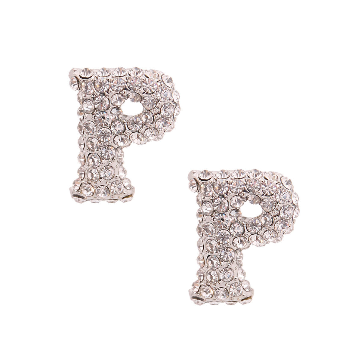 Silver Rhinestone Stud Earrings Trendy Fashion Jewelry