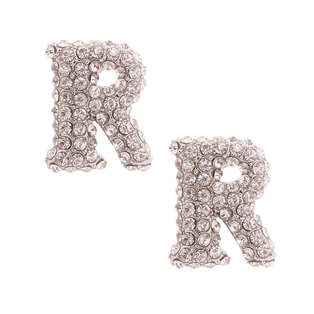 Silver Rhinestone Stud Earrings Trendy Fashion Jewelry