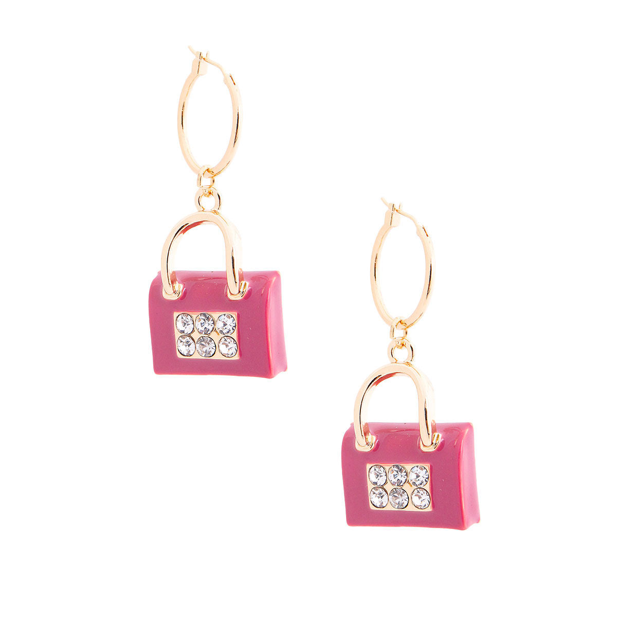 Fashion Hoop Earrings Pink Boutique Stylish Statement Jewelry