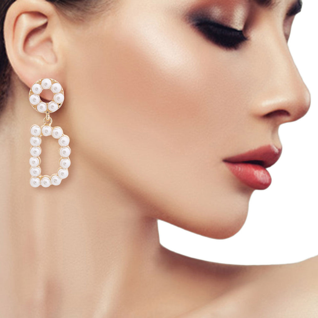 Dangling Cream Earrings Stylish Statement Jewelry