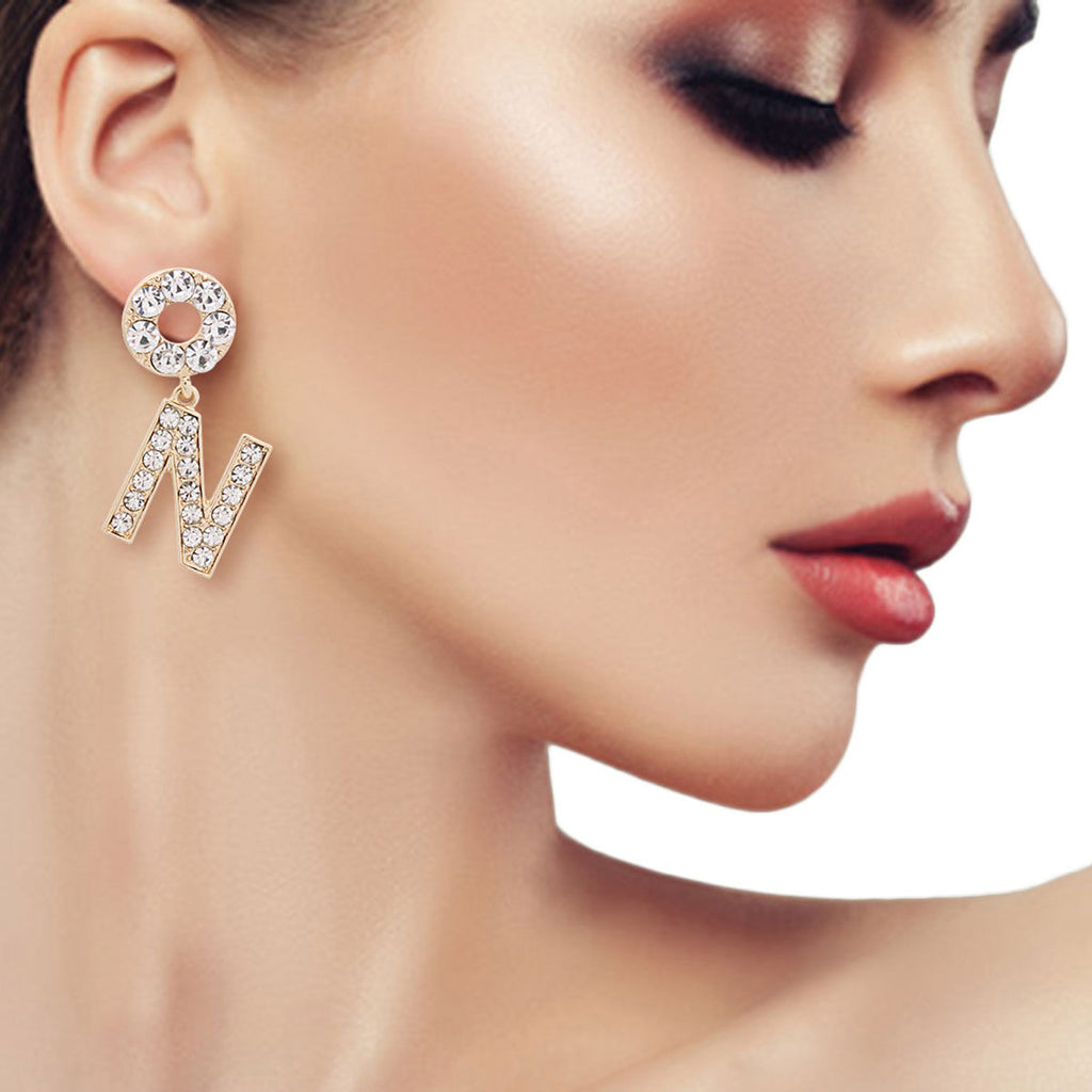 Dangling J Earrings Dripping in Gold Stylish Statement Jewelry