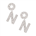 Dangling J Earrings Silver Shimmer Stylish Statement Jewelry