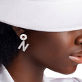 Dangling White Earrings Snow Queen Stylish Statement Jewelry