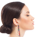 Trendy Multi Color Crystal Trapezoid Hoop Earrings – Statement Fashion Jewelry