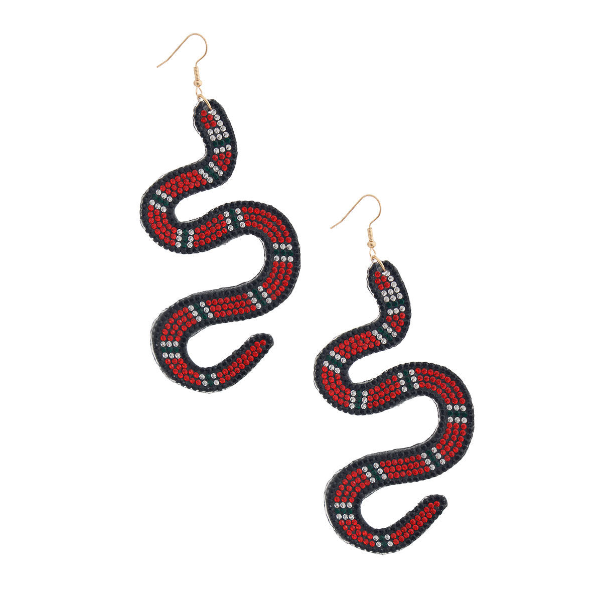 Statement Red Snake Sticker Earrings Trendy Fashion Jewelry Accessories