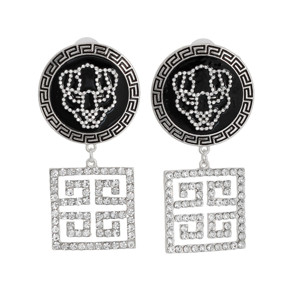 Tiger Charm Silver Earrings Stylish Statement Jewelry