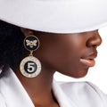 Charm Earrings Gold and Black Bee 5-Piece Stylish Statement Jewelry