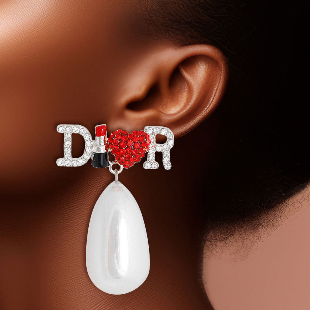 Pearl Dangle Earrings White Elegant Statement Jewelry