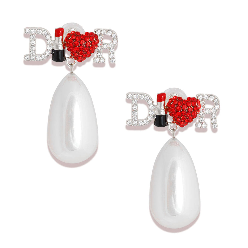 Pearl Dangle Earrings White Elegant Statement Jewelry
