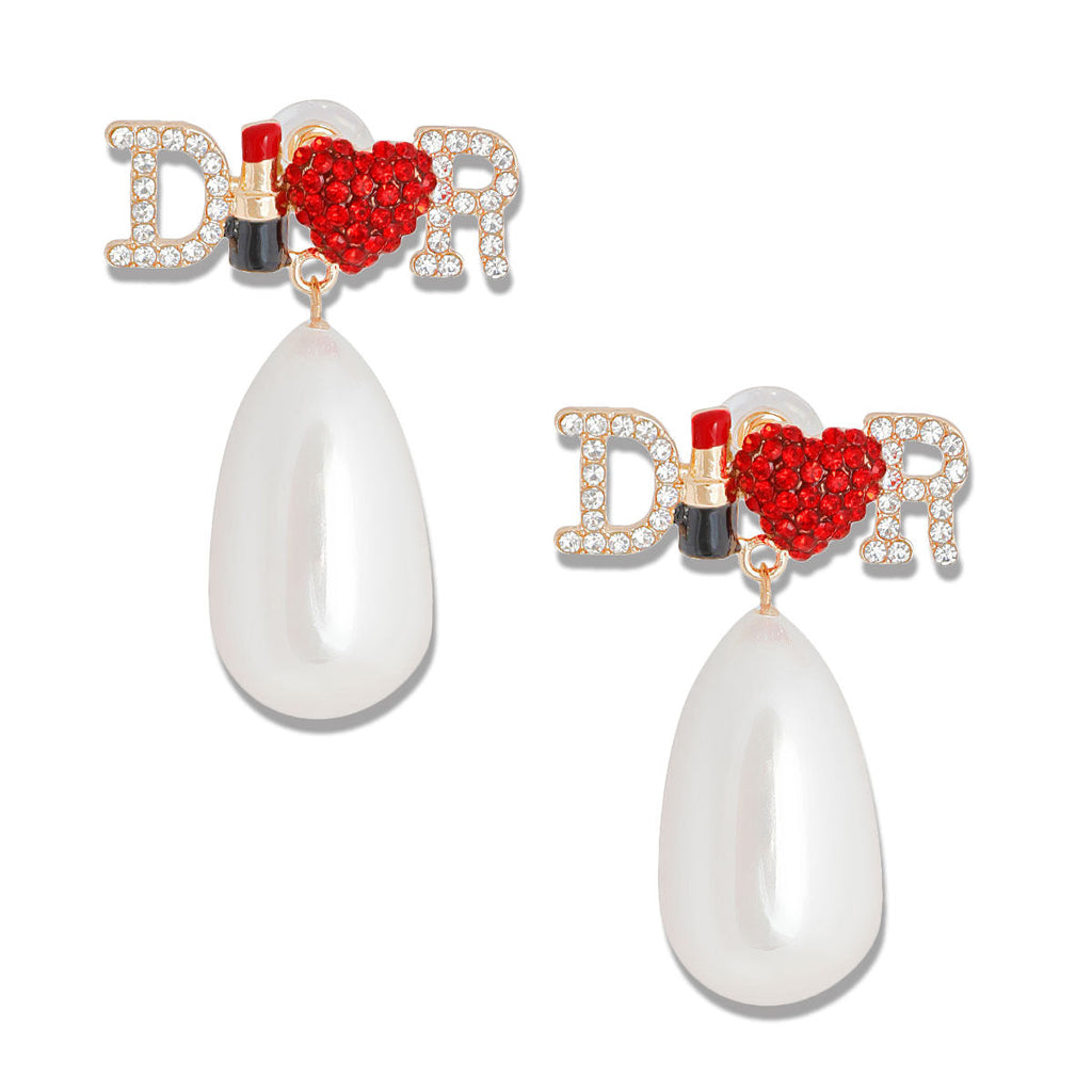 Pearl Dangle Earrings Elegant Statement Cream Fashion Jewelry
