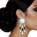 Silver Bee Earrings Vintage Look Stylish Statement Jewelry