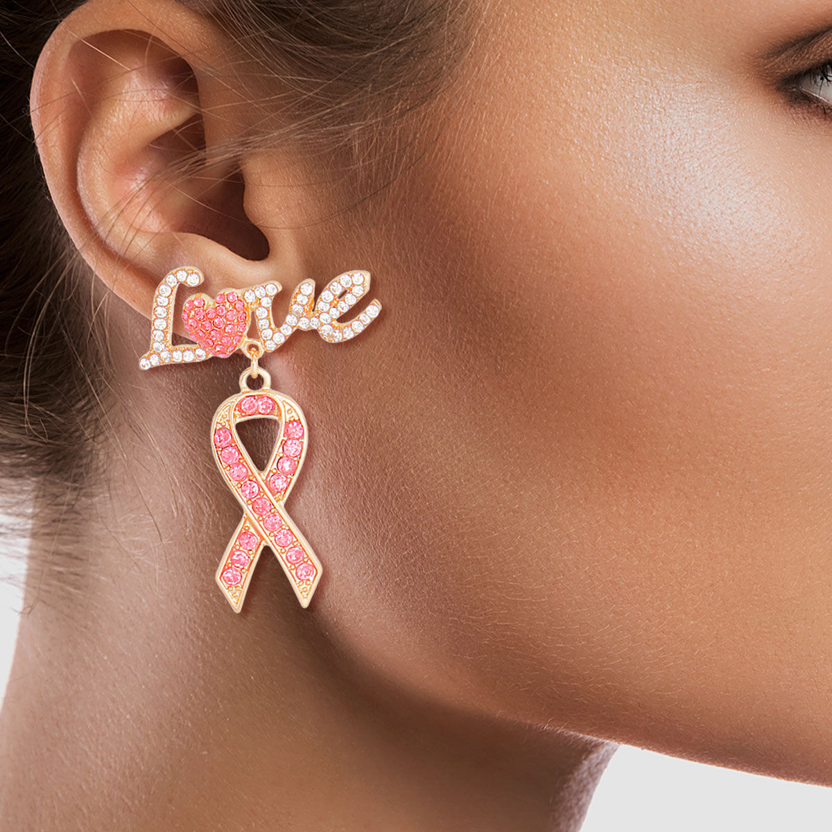 Statement Gold Ribbon Heart Earrings – Trendy Fashion Jewelry