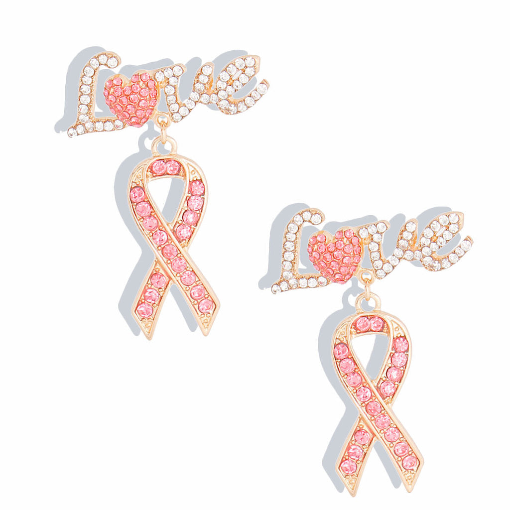 Statement Gold Ribbon Heart Earrings – Trendy Fashion Jewelry