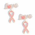 Statement Gold Ribbon Heart Earrings – Trendy Fashion Jewelry