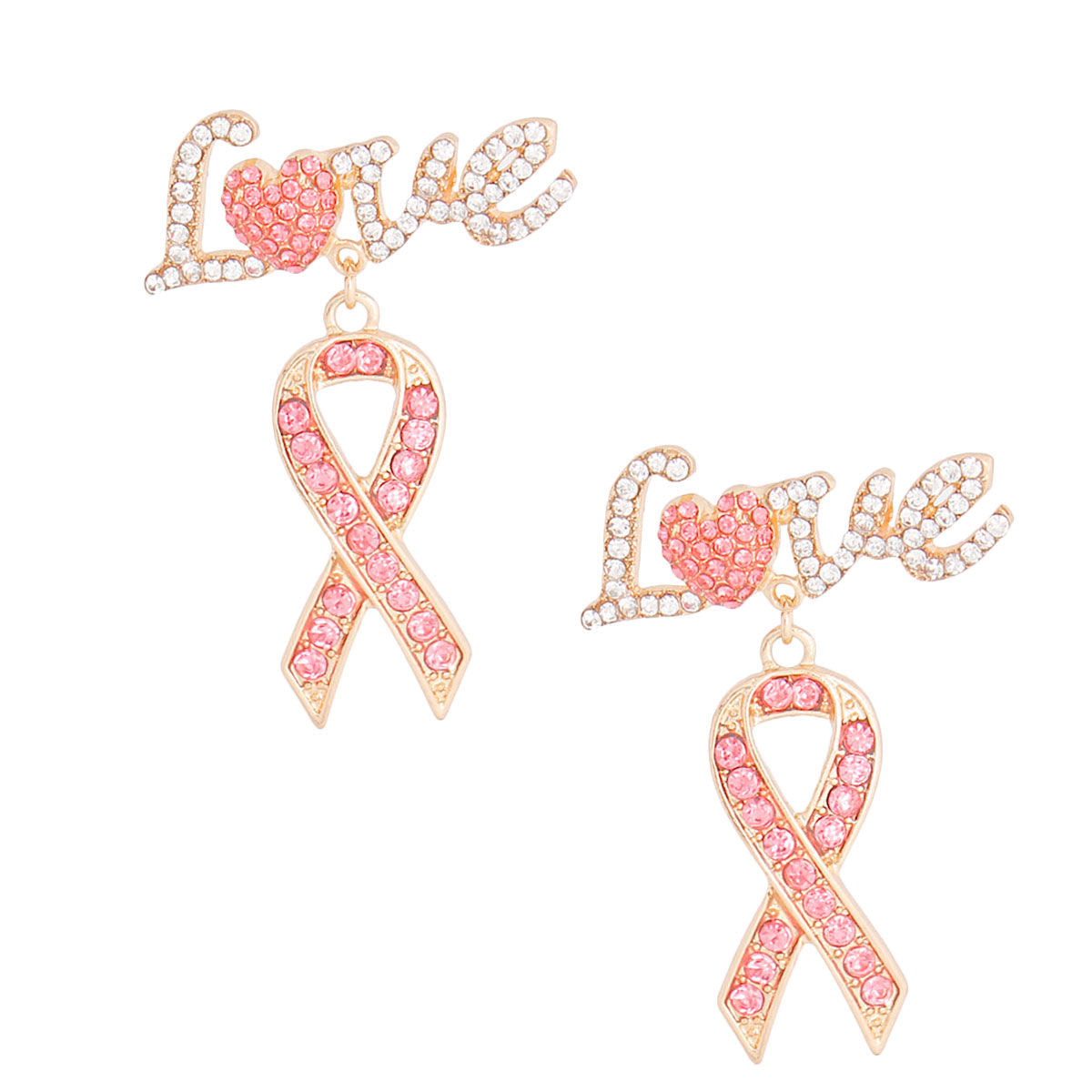Statement Gold Ribbon Heart Earrings – Trendy Fashion Jewelry