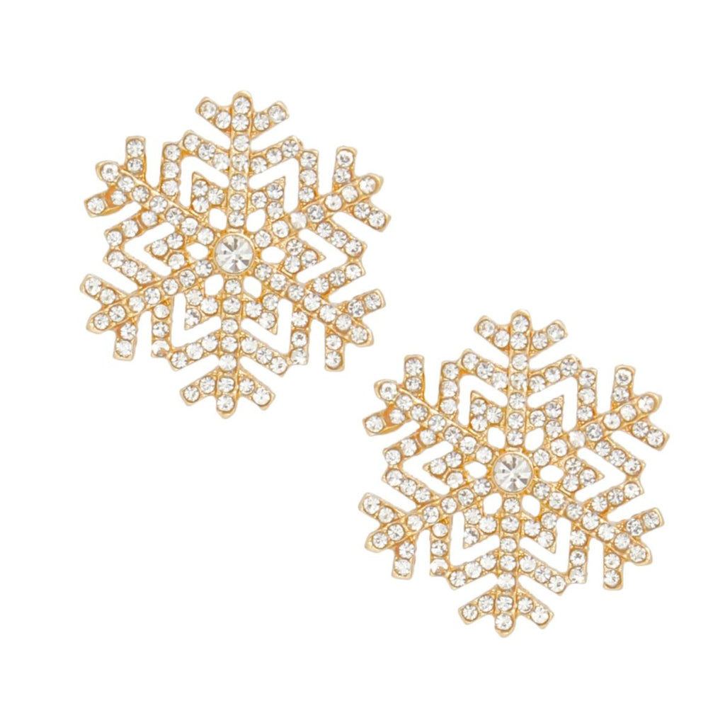 Gold Snowflake Stud Earrings for Women – Stylish Radiating Design