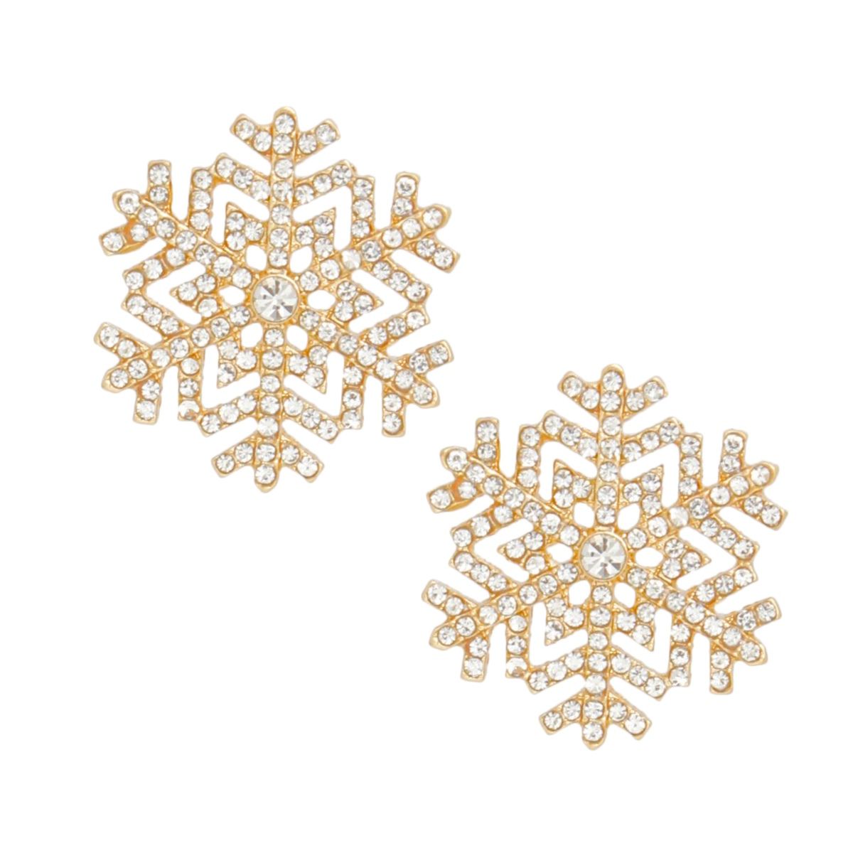 Gold Snowflake Stud Earrings for Women – Stylish Radiating Design