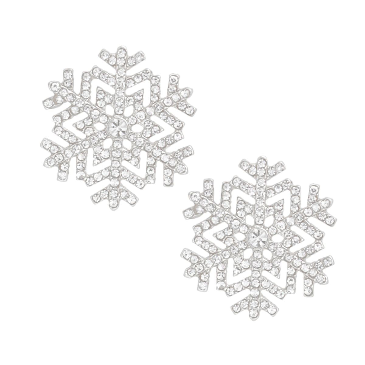 Silver Snowflake Stud Earrings for Women – Stylish Radiating Design