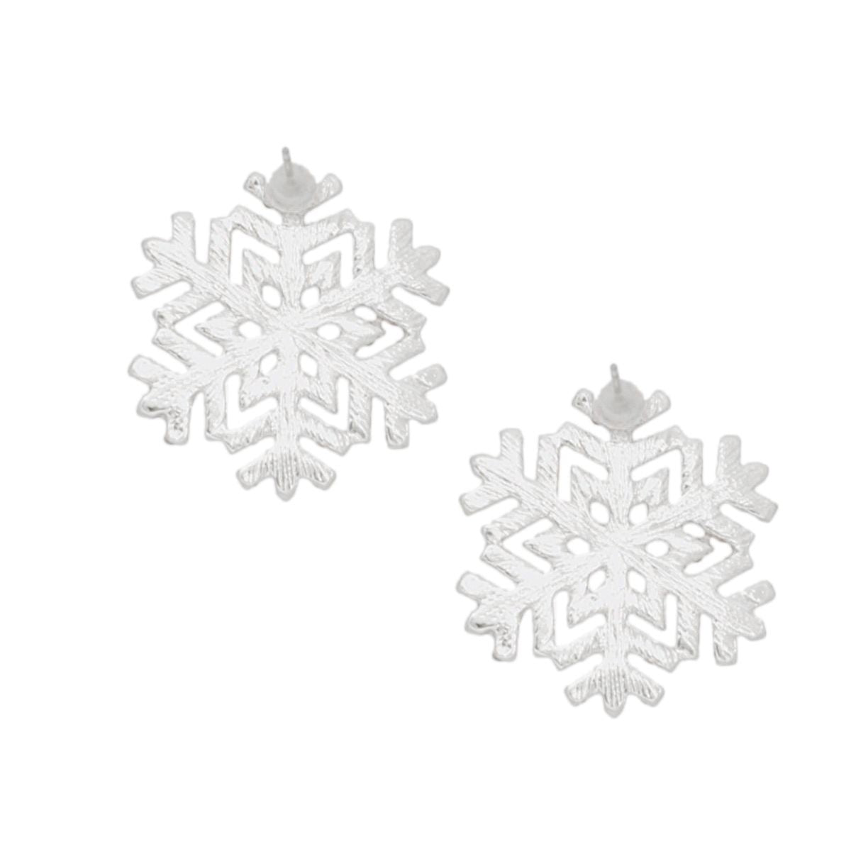 Silver Snowflake Stud Earrings for Women – Stylish Radiating Design
