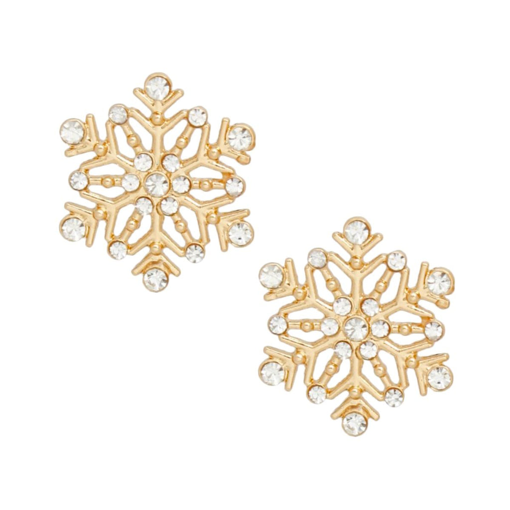 Gold Snowflake Stud Earrings for Women – Stylish Fashion Jewelry